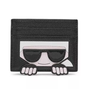 NWT Karl Lagerfeld Black Card Holder with Sunglasses Design